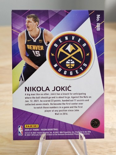 Nikola Jokic 2020-21 Panini Recon #188 Denver Nuggets - Picture 2 of 2