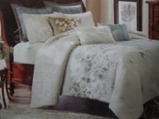 HARBOR HOUSE SAVANNAH 3 PIECE DUVET SHAM SET ZEN BLUE BEIGE LEAF