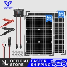 VOLTSET 24V 30W Solar Panel Kit Solar Trickle Charger, Charge 24V Battery of RV