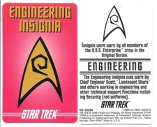 Star Trek Engineering Insignia & Information Plastic ID Card 1994 Antioch UNUSED