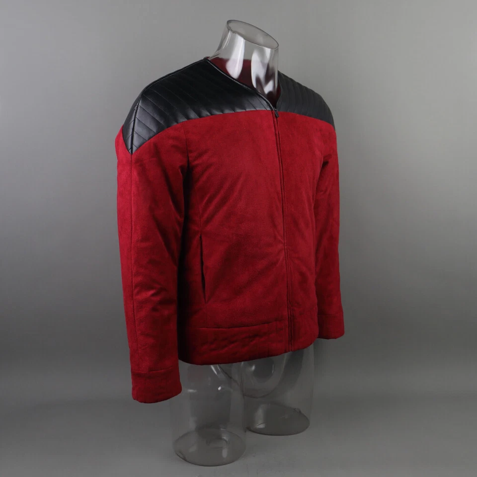 Jaqueta Top TNG Uniformes Red Duty Captain Picard The Next Generation para Cosplay - Imagem 3 de 4