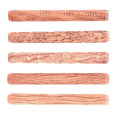 5 Stücke Töpfer Werkzeuge  Hand Rollen für Ton Ton Stempel Ton Muster R9439
