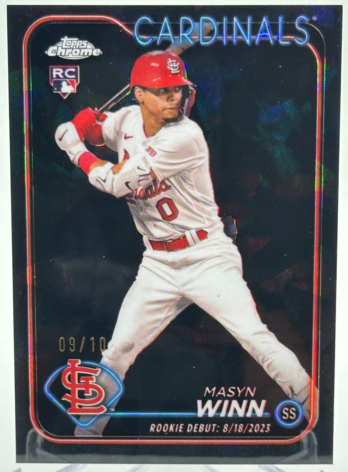 Masyn Winn 2024 Topps Update Chrome Sapphire Black Refractor Rookie Debut /10 RC