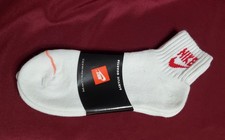 Vintage Nike Acrylic Trainer Quarter Socks Red Made In USA