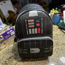 Star Wars Darth Vader Mini Backpack Faux Leather Black Graphic Print Zip
