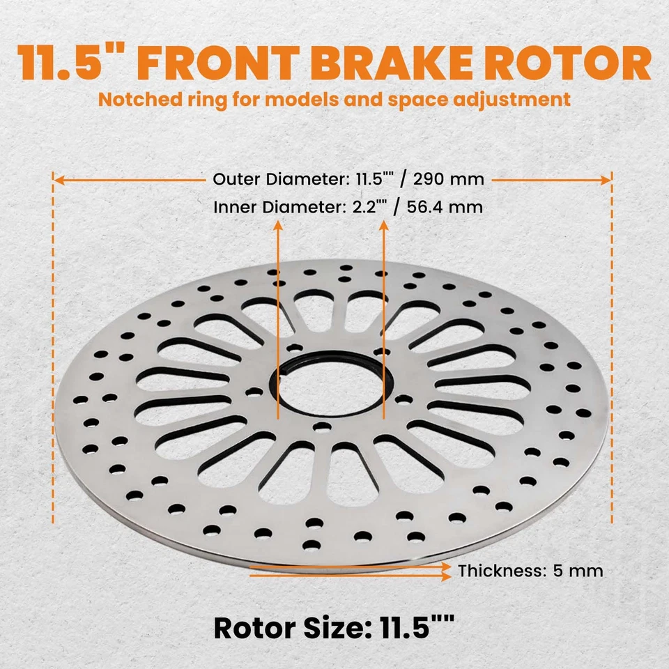 11.5'' Front Disc Brake Rotor For Harley for Softail for Sportster Steel Rotor - image 4 of 4