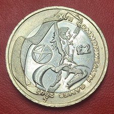 2002 Elizabeth II £2 Coin Commonwealth Games Scotland. Very Nice Coin. Rare