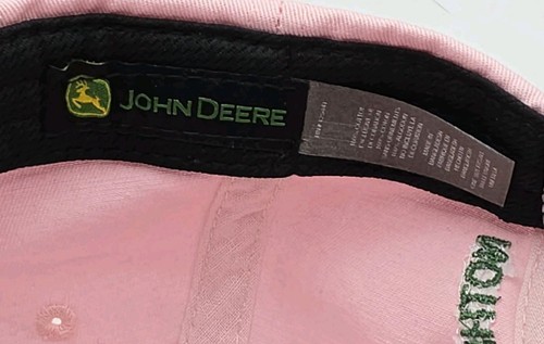 Genuine JOHN DEERE Pink Adult Snapback Hat Dad Cap Nothing Runs Like A Deere - Picture 9 of 11