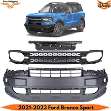 Front Bumper Cover Fascia & Grille Assembly Kit For 2021-2023 Ford Bronco Sport