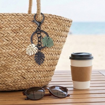 Realistic Leaf Key Accessory Fashionable Keychain Alloy Texture Leaf Keyrings