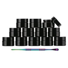 SKMZ 12PCS UV Protection 5g Small Glass Jars With Lids Reusable 5ml A 5G