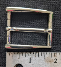 VTG GENUINE COLE HAAN ITALY MENs BELT BUCKLE METAL SOLID BRASS SILVER CHROME