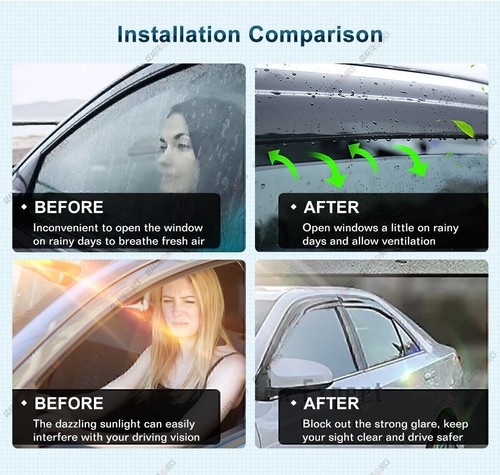 For 2012-2017 Toyota Camry Mugen Style Window Visors Vent Rain Guards Flhqgrtlxn - Picture 3 of 14