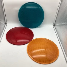 Vintage Kopp 12" Glass Wide Angle Traffic Light Lens TL-4955 12D Set of 3