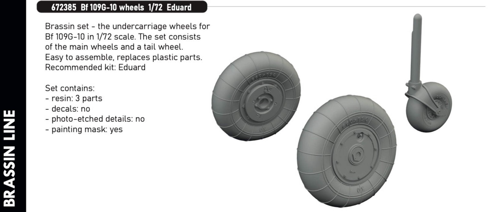 Eduard Brassin 672385 1:72 Messerschmitt Bf-109G-10 wheels