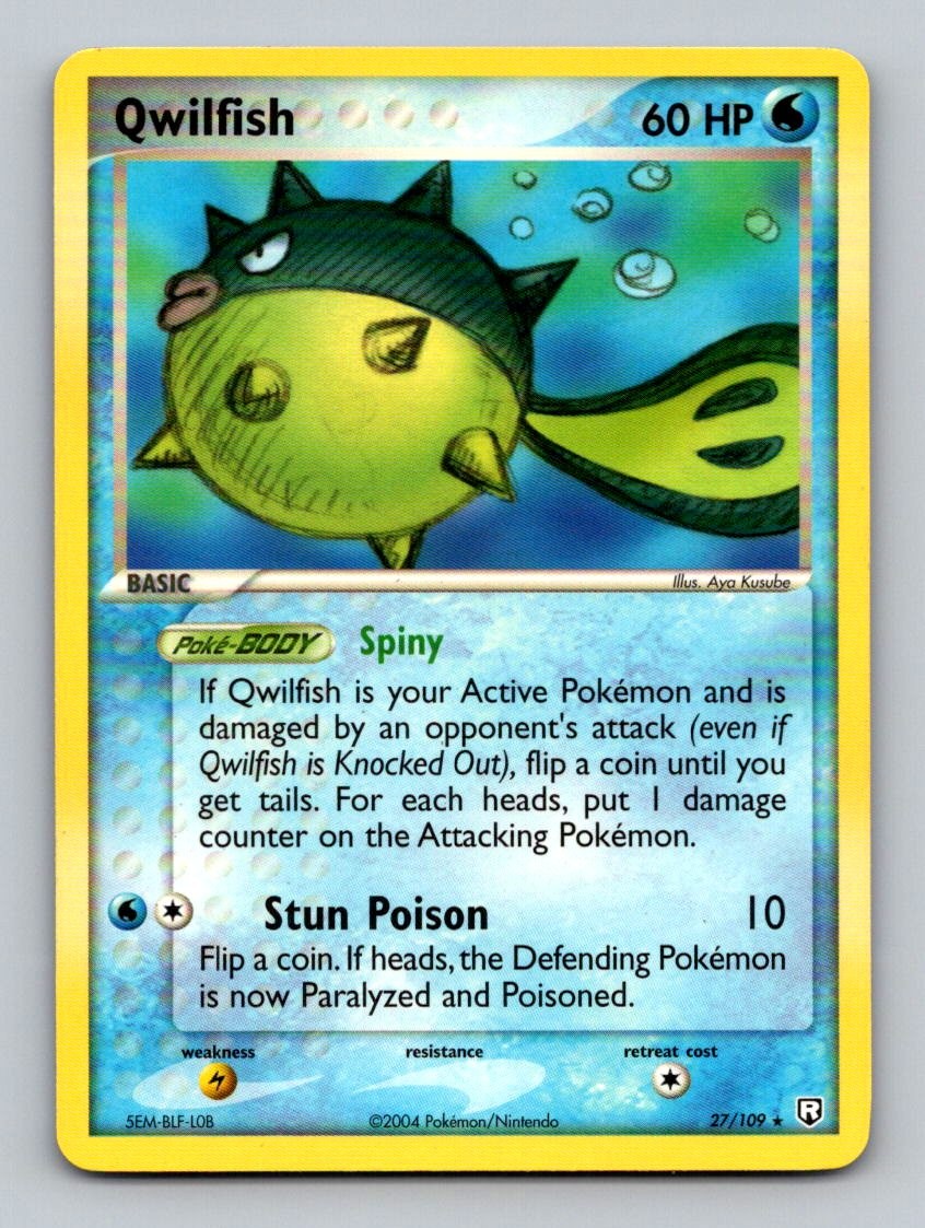 Qwilfish 27/109 Rare Team Rocket Returns Pokemon Near Mint
