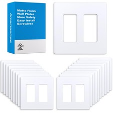 Outlet Cover Screwless Decorator Wall Plate Light Switch Power Plug Cover 2gang