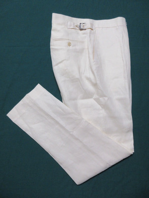 POLO RALPH LAUREN Men's Light Cream Linen Suit Trouser Dress Pant 715793698003