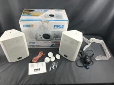 Pyle Outdoor Speaker Pair 5.25" 240W Bluetooth Powered PDWR51BTWT White For Part