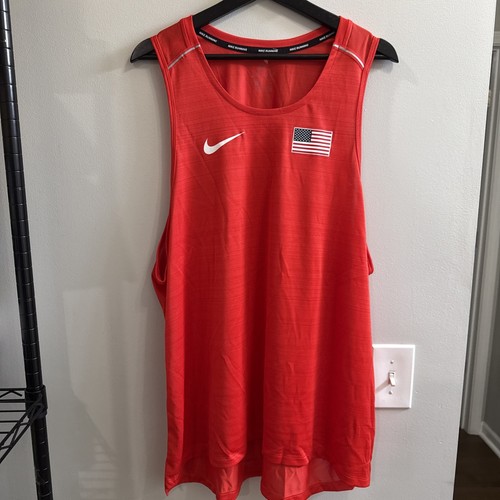 Nike Team USA Red Tank Top Nike Running Track Singlet Sz XXL NWOT CQ0126-641