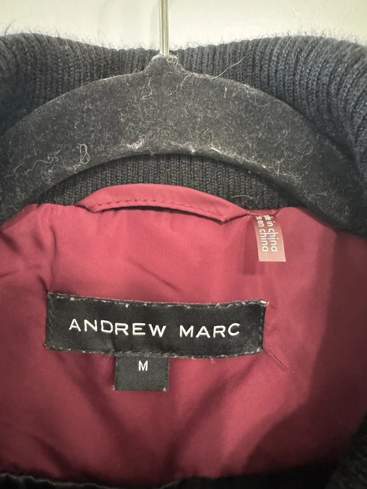 Andrew Marc Mujer Chaleco Acolchado Puffer Cremallera Completa Rojo Borgoña Talla M Foto 3 de 4