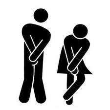 DIY Removable Man Woman Washroom Toilet Bathroom WC Sign, Door Black
