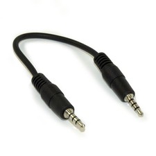 6inch 3.5mm 4 Conductor TRRS / 3 Band  Mic or Video Male to Male Cable