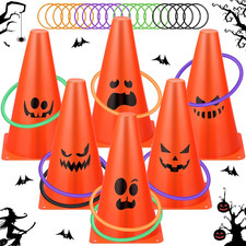 26 Pcs Halloween Ring Toss Game for Kid Adult Carnival Party Game Outdoor