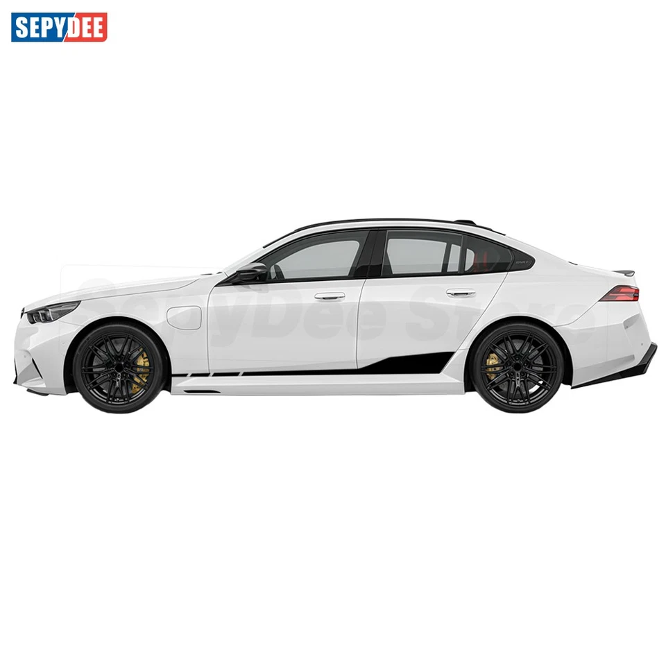 Calcomanía de vinilo adhesiva rayas laterales puertas coche para BMW M5 G90 G99 Touring 2024-2025 Foto 3 de 4
