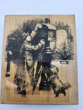 Vintage Stampa Rosa Rubber stamp child mailing letter victorian style