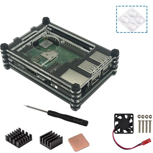 9 Layers Acrylic Transparent Case With Cooling Fan For Raspberry Pi 3B+/3B F - Bild 8 von 9