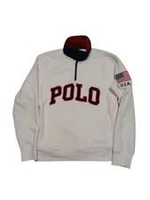 POLO RALPH LAUREN USA FLAG BIGLOGO FLEECE ZIP 1/3 SWEATSHIRT