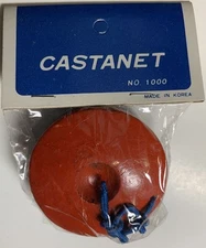 Collectible 1960s Castanets Vintage Wooden Musical Toy Unused NOS in Pack 1960s