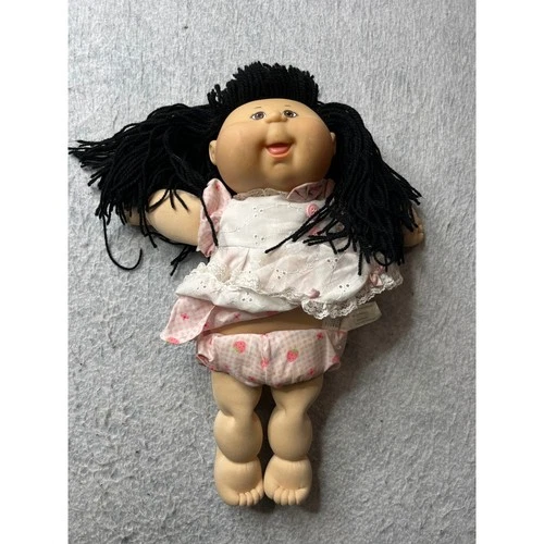 Vintage Cabbage Patch Kid Doll Black Hair Strawberry Outfit Signed 1978