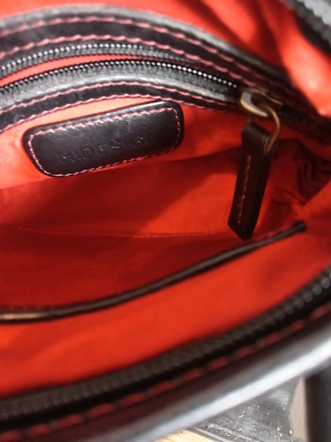 Hidesign Bag Black Leather Bag Top Handles Orange Lining Brand New. - Picture 6 of 6