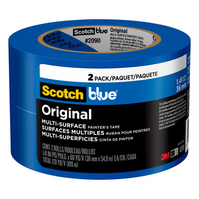 ScotchBlue Original Painter's Tape 2 Rolls 1.41 Inch Multi Surface Adhesive Tape