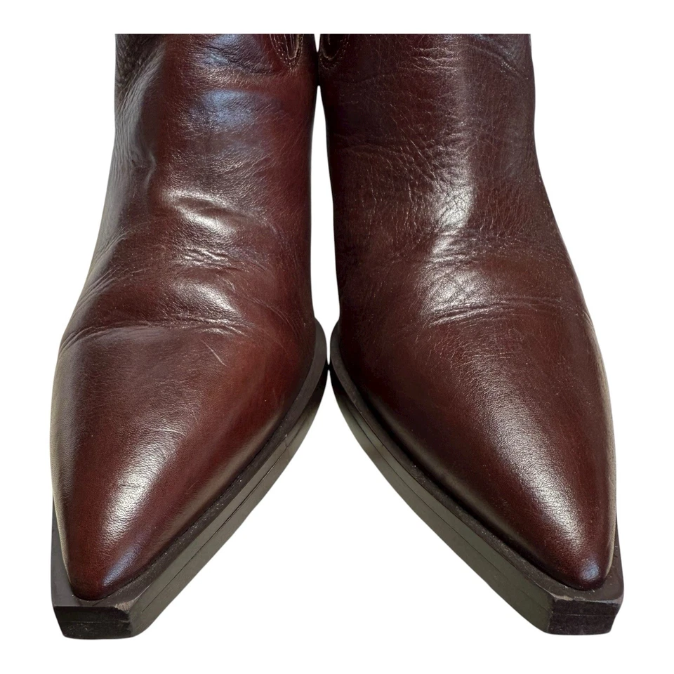 Sam Edelman Leather Mandey Chelsea Boots Women 9.5M Chocolate Western Bootie - Image 2 of 4