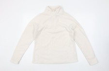 Atmosphere elfenbeinfarbener Damen-Fleecepullover Sweatshirt Gr&ouml;&szlig;e 12 1/2-Rei&szlig;verschluss klassische Passform