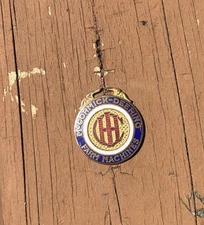 Early IHC McCORMICK DEERING FARM MACHINES enamel inlaid original watch fob ^