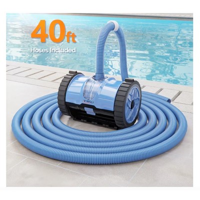 VINGLI Automatic Suction Side Pool Cleaner for Inground Pools 40ft Hose Vacuum