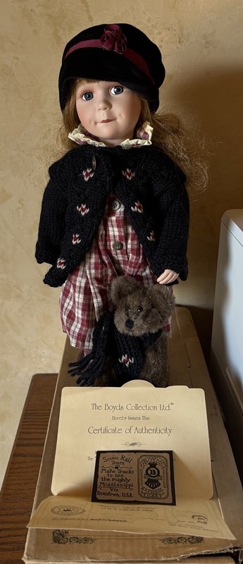 The Boyds Collection Ltd. Brittany 18in Doll Bear COA Box Ltd Ed 1998 4906