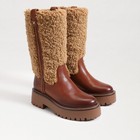 Sam Edelman Elfie Brown Leather Shearling Pull On Mid Shaft Lug Boots, NIB Sz 7