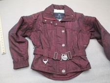 Spyder Size M Girls Bordo Belted Buckle Full Zip Windproof Active Jacket 325