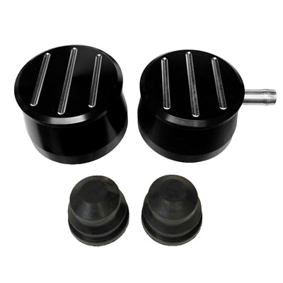 Valve Cover Breather PCV Combo Ball Milled BLACK Aluminum Universal ...