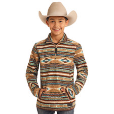 Rock Roll Boys Printed Berber Stripe Pullover BK91C05551