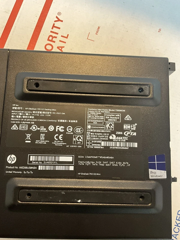 HP EliteDesk 705 G2 Desktop Mini A10-8700B R6 8GB RAM 128gb  SSD Windows 11Pro - Image 2 of 3