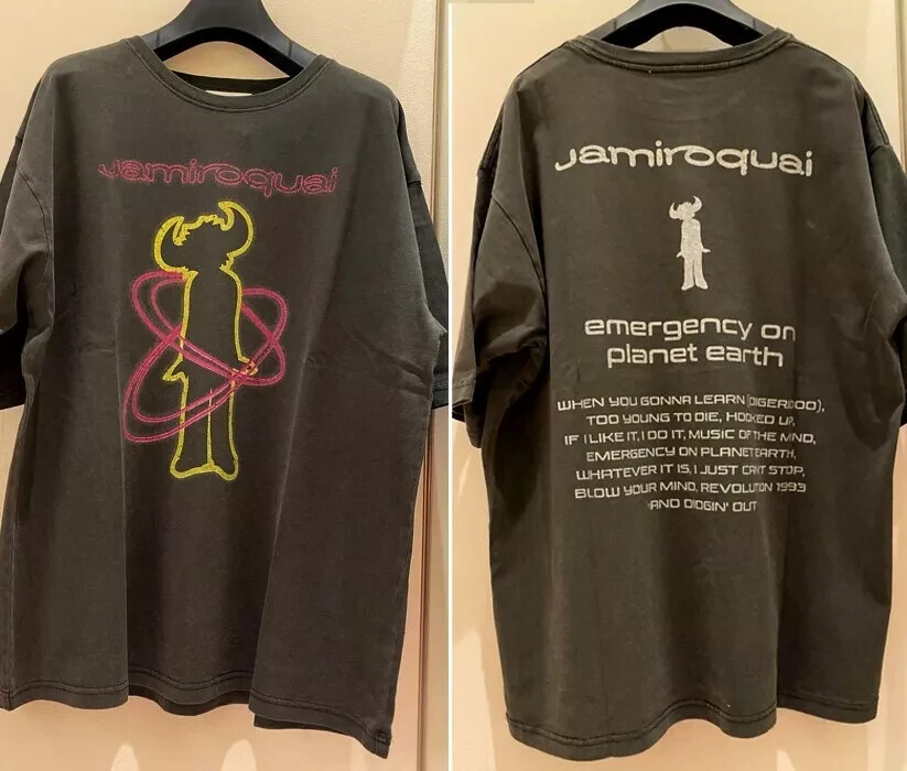 Jamiroquai Band Graphic Charcoal 2-Sided Shirt AN39031