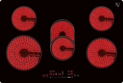 K&H 5 Zonen SLIDER Control Glaskeramikkochfeld 77cm Elektro Autark NC-8608SL