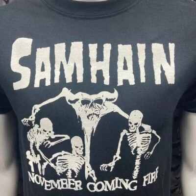 Samhain November Coming Fire Black Cotton T-shirt Unsiex S-5XL