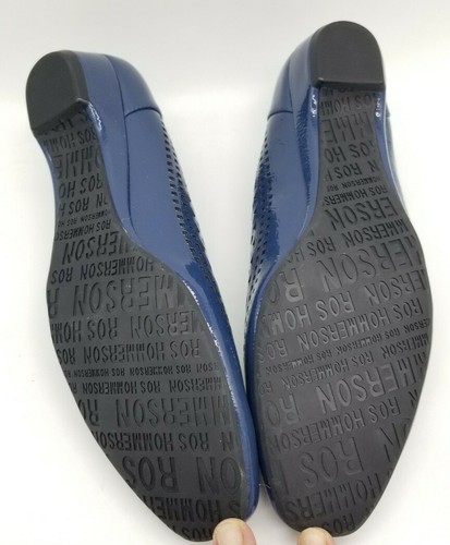 Zapatos de salón planos ROS HOMMERSON Tina azul marino patente arrugada 9,5 estrechos 74029-47 - Imagen 5 de 5